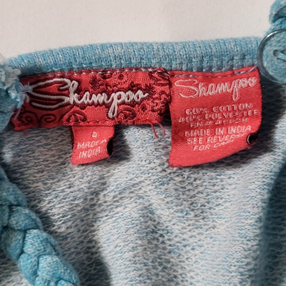 Shampoo Girls Blue Ruffle Sleeveless Romper Size 4 GUC - Picture 2 of 5